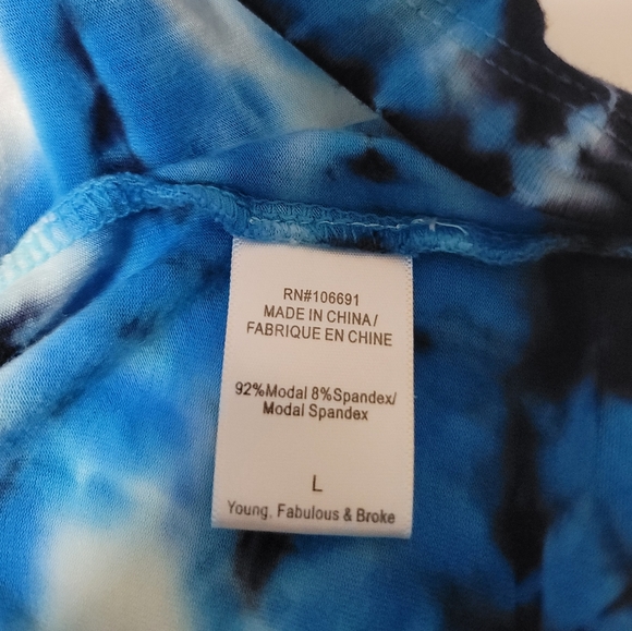 Young Fabulous And Broke Malik Blue Tie Dye Jersey Romper Size Large - Picture 15 of 15